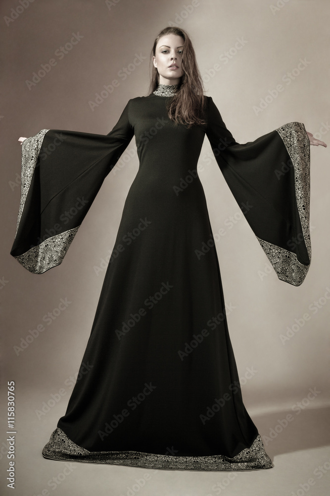 Young woman in medieval dress Young woman in medieval dress
