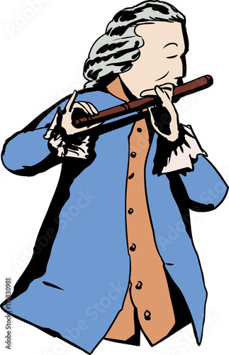 18th century man playing flute