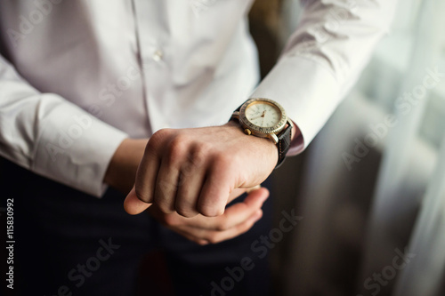 businessman clock clothes