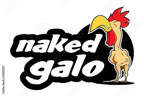 funny naked roster cock chicken logo food farm industry