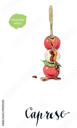 Caprese salad on stick, traditional italian salad, Mediterranean