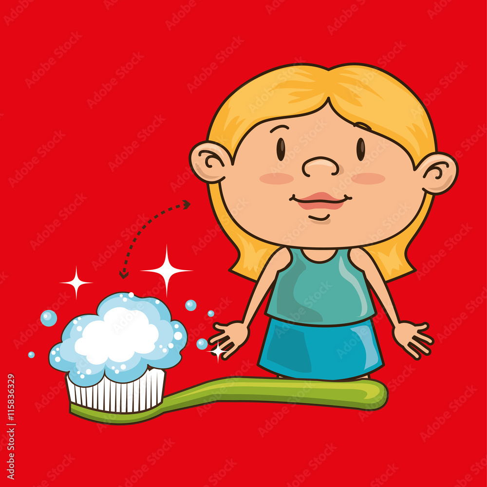 girl with toothbrush isolated icon design, vector illustration graphic girl with toothbrush isolated icon design, vector illustration graphic