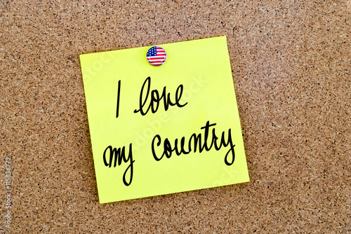 Written text I love My Country