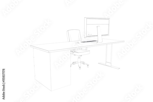 Draw of a desk 