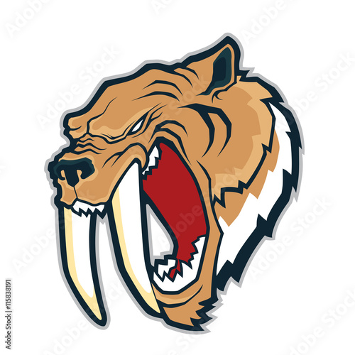 Fototapeta Naklejka Na Ścianę i Meble -  Sabertooth tiger head mascot