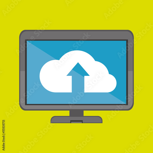 monitor cloud isolated icon design, vector illustration graphic 