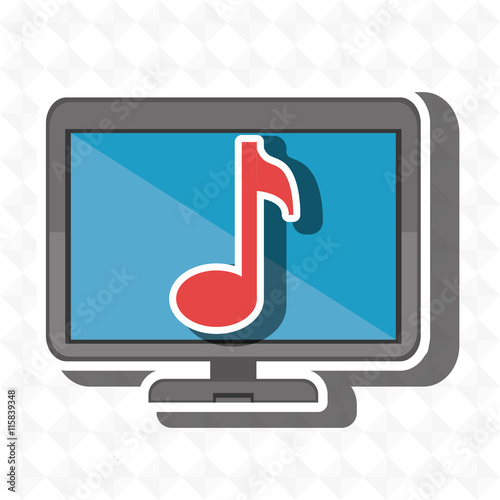 monitor music isolated icon design, vector illustration graphic 