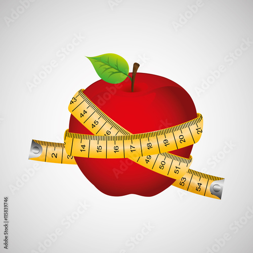 apple and measuring tape