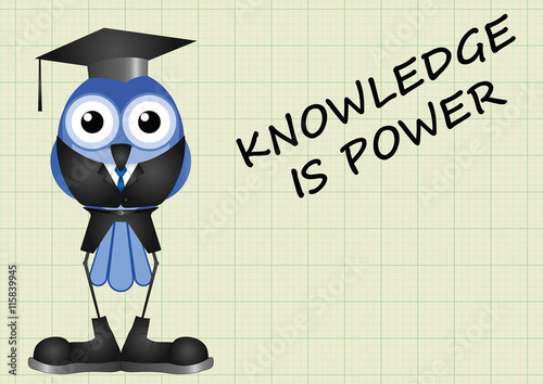 Knowledge is power message on graph paper background 