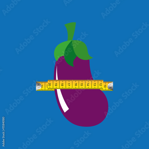 eggplant and metric tape