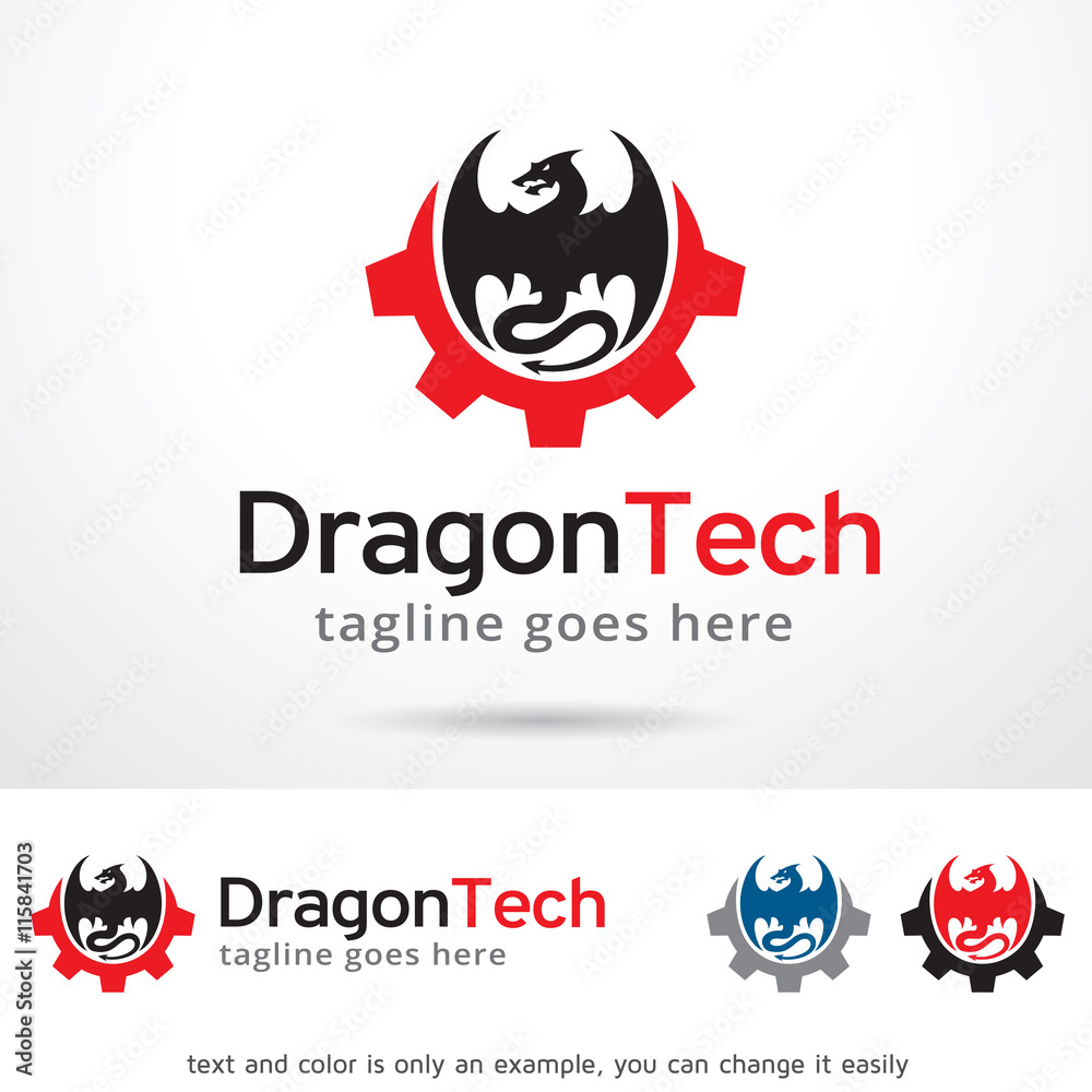 Dragon Tech Logo Template Design Vector Dragon Tech Logo Template Design Vector