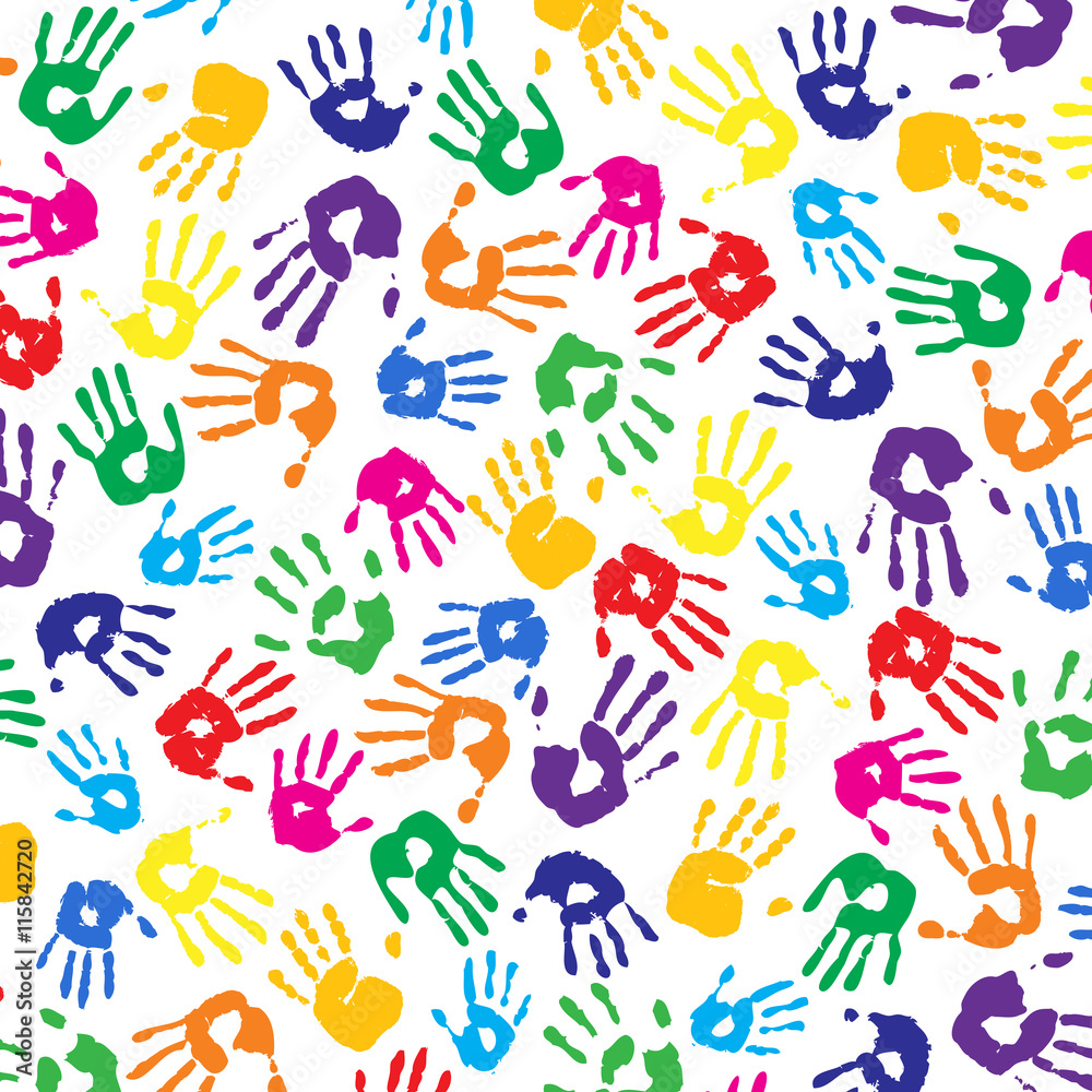 Handabdrücke von Kindern bunt Vielfalt 