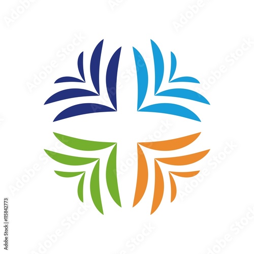 Logo teamwork icon vector