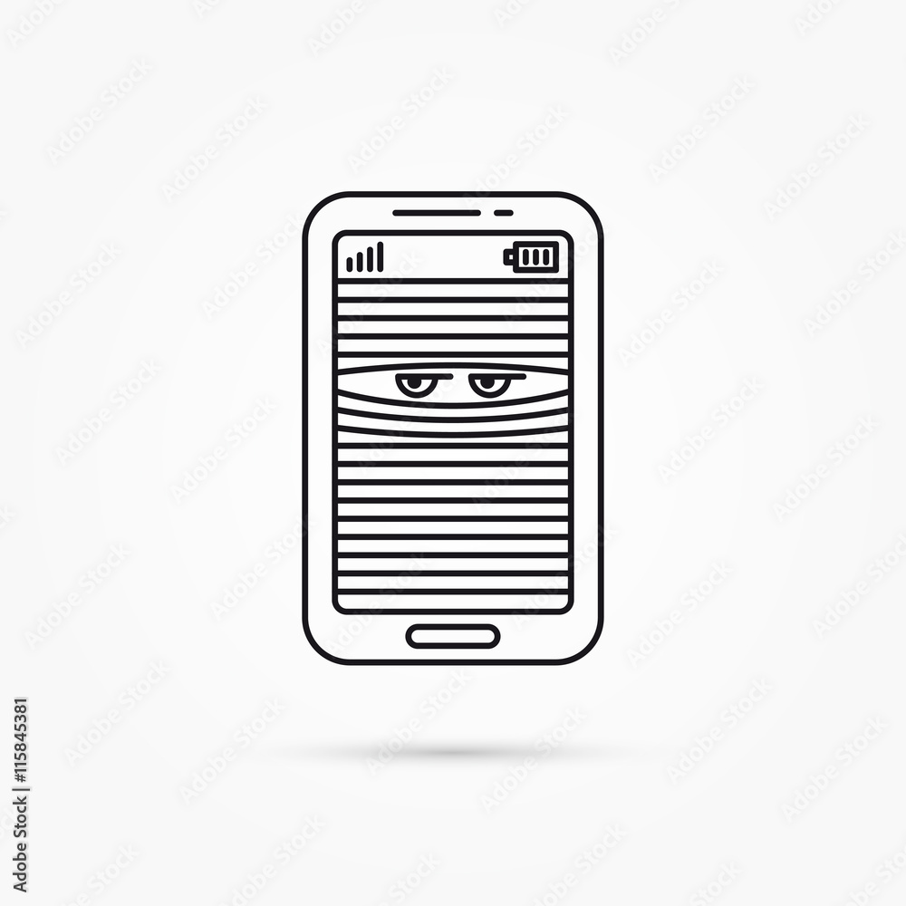 Smartphone spies on you line vector illustration. Mobile spy software creative concept. Digital privacy and protection. Smartphone spies on you line vector illustration. Mobile spy software creative concept. Digital privacy and protection.