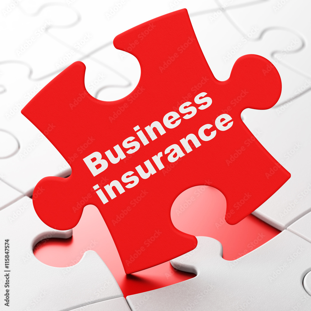 Insurance concept: Business Insurance on puzzle background Insurance concept: Business Insurance on puzzle background