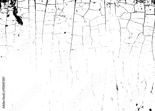 Cracked texture white and black. Grunge sketch effect texture. Crack design for design ground, wall, concrete, paint, earth. Stylish modern background for different print products. Vector illustration