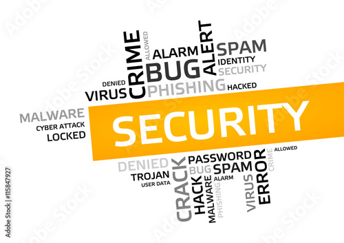 SECURITY word cloud, tag cloud, vector graphic