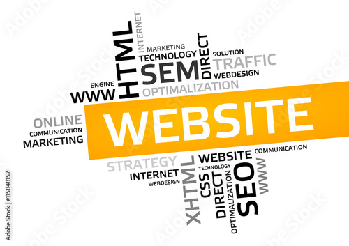 WEBSITE word cloud, tag cloud, vector graphic