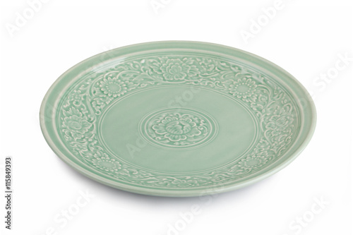 Empty caramic celadon dish