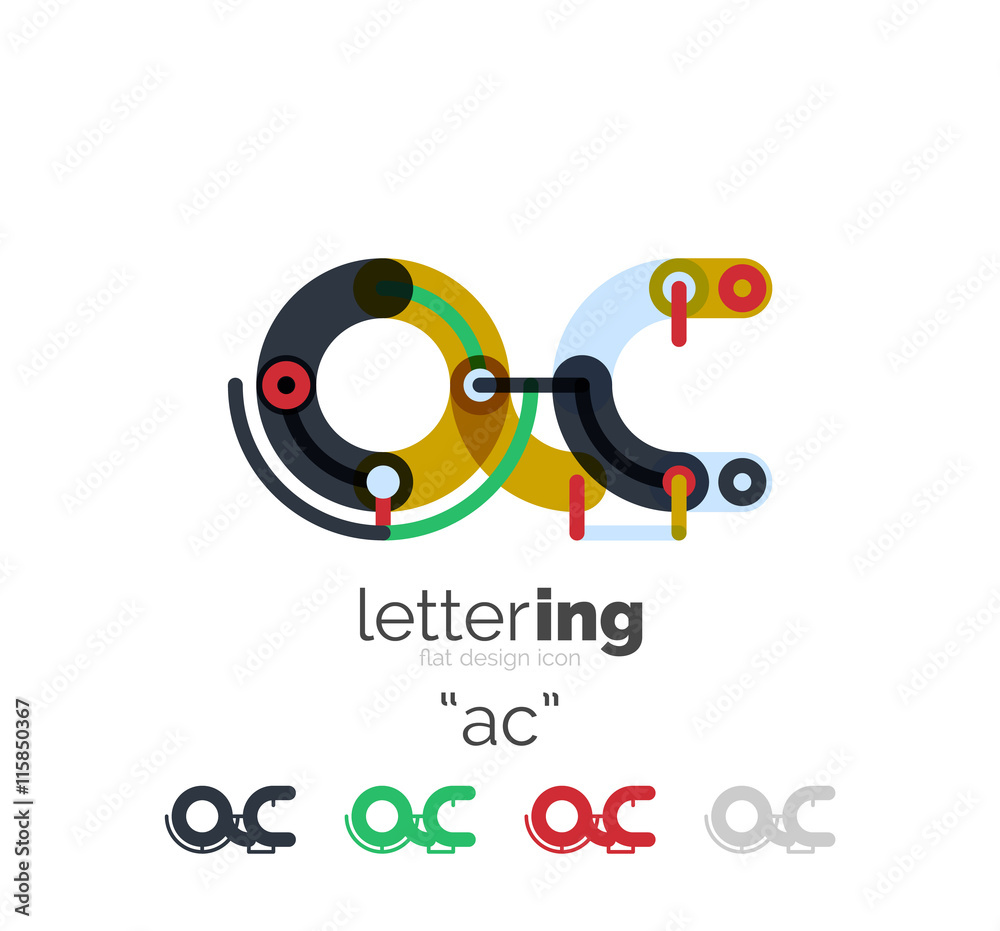 Fototapeta premium Linear business logo letter