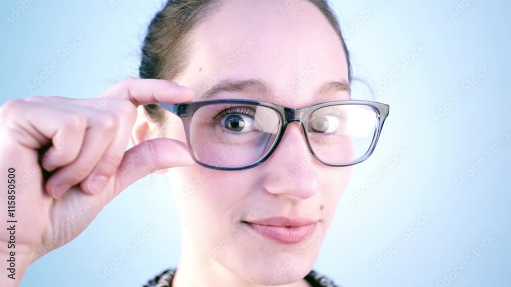 View of a Young attractive woman whit glases View of a Young attractive woman whit glases