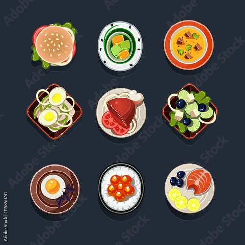 Set of Traditional Food Icons