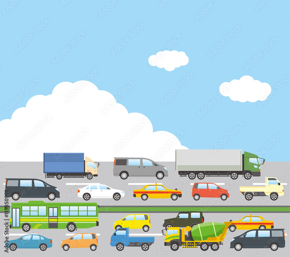 交通渋滞イメージのイラスト 晴天 Stock ベクター Adobe Stock 交通渋滞イメージのイラスト 晴天 Stock ベクター Adobe Stock