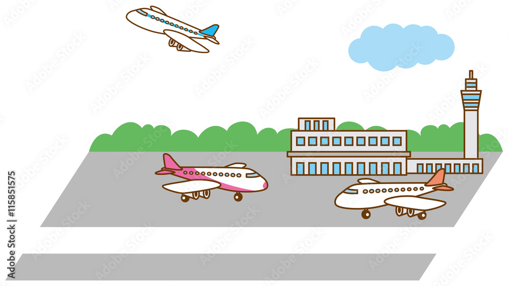 空港と飛行機のイメージイラスト Stock Vector Adobe Stock 空港と飛行機のイメージイラスト Stock Vector Adobe Stock