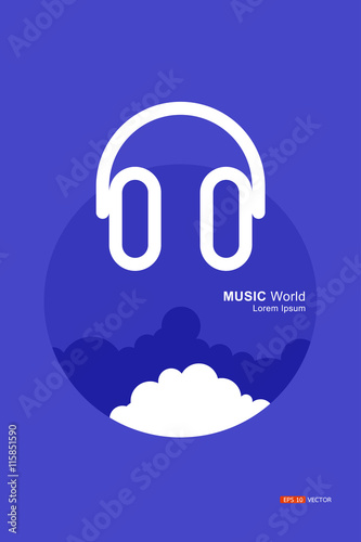 Music world, Agent, meaning, symbols, logos, trademarks, Vector eps 10