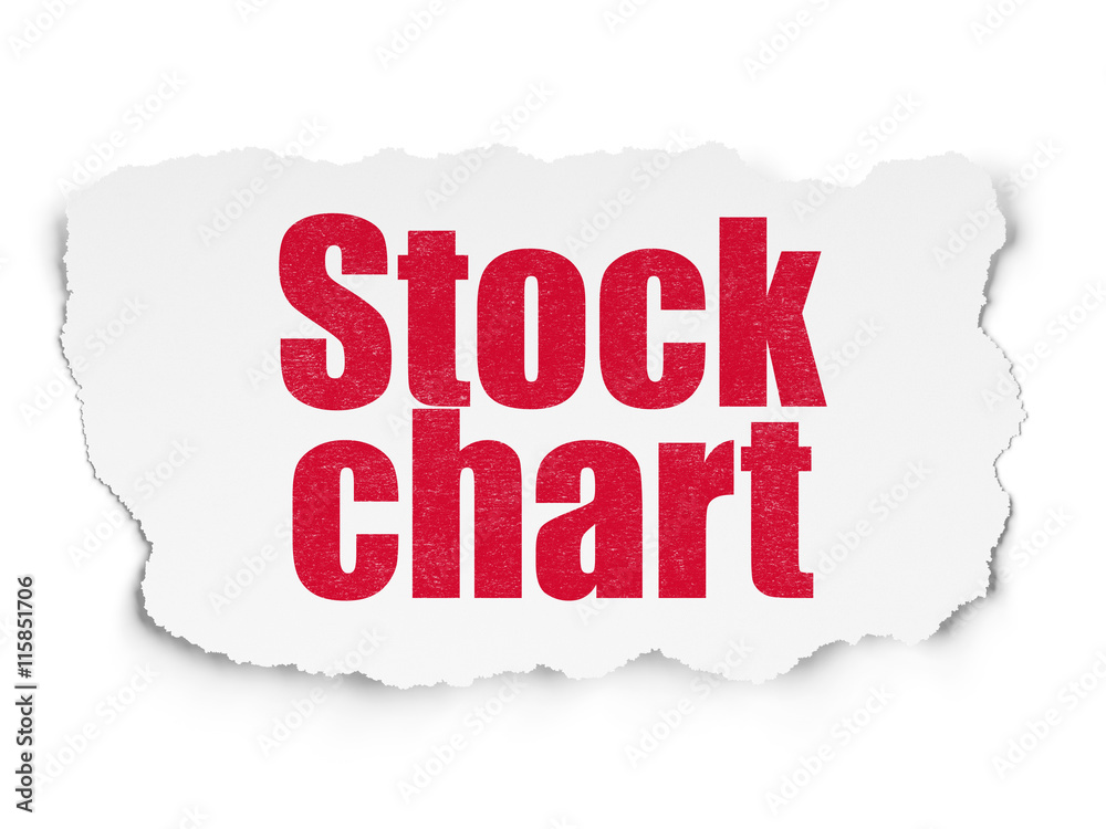 Finance concept: Stock Chart on Torn Paper background