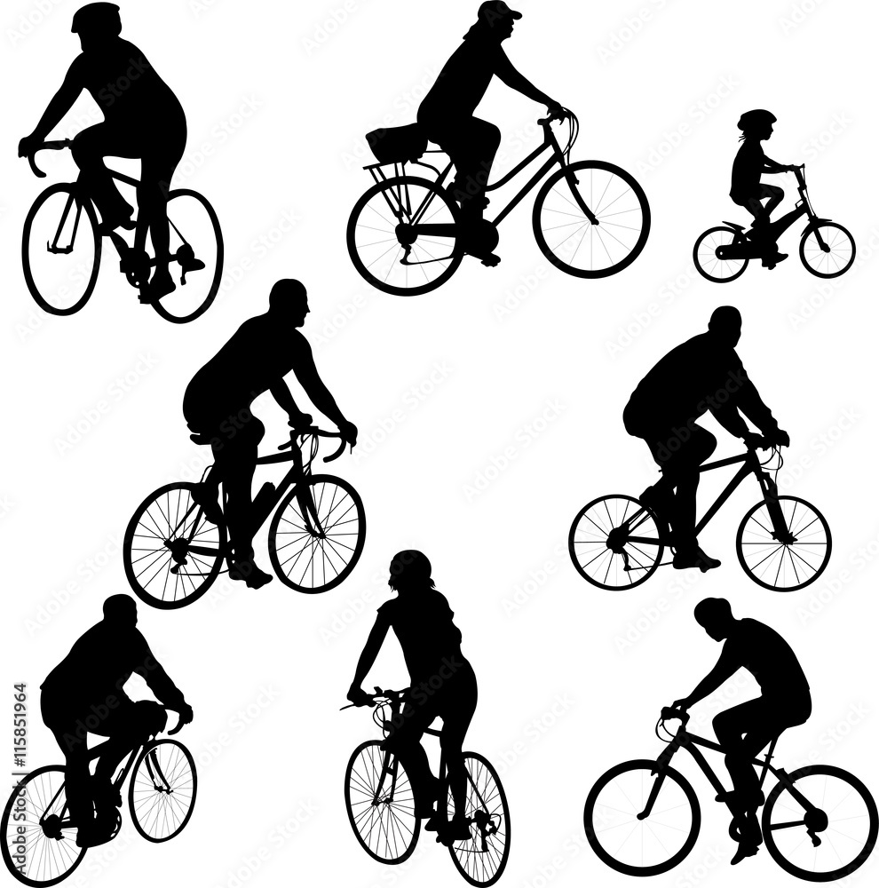 Obraz premium bicycle silhouettes collection vector