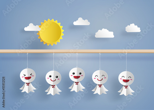 Japanese paper doll against rain
