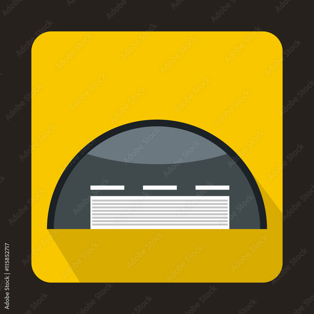 Round barn icon in flat style with long shadow. Building symbol Round barn icon in flat style with long shadow. Building symbol