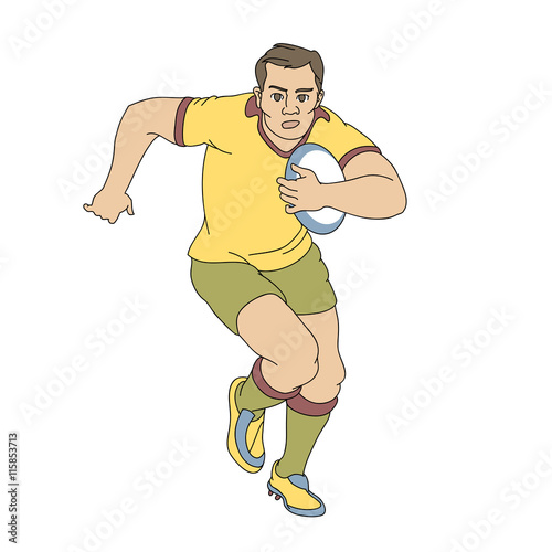 Rugby Spieler mit Ball