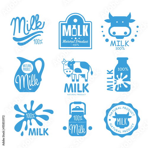 Blue and White Milk Symbols