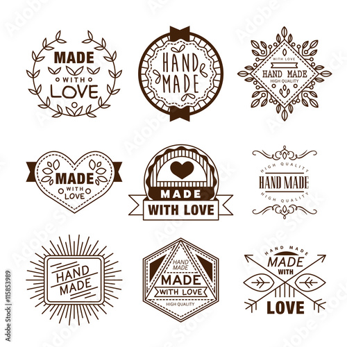 Retro design insignias logotypes. vintage elements.