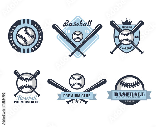 Photography Baseball Emblems or Badges with Various Designs