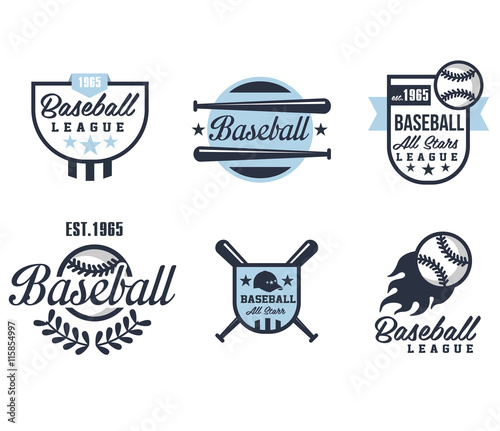 Photography Baseball Emblems or Badges with Various Designs