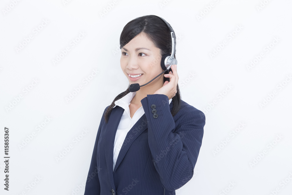 オペレーターの女性 ビジネス オペレーターの女性 ビジネス