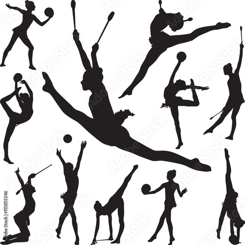 rhythmic gymnastics with ball and cones
