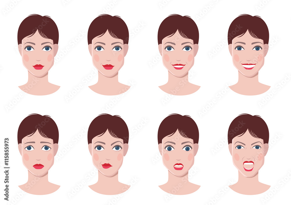 Face with emotions set Face with emotions set