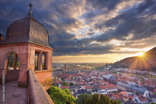 Heidelberg. Image of german city of Heidelberg during sunset.