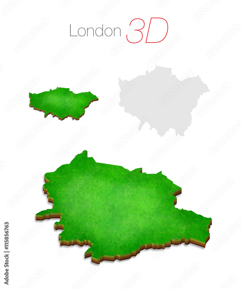 Green 3D Map - London UK Green 3D Map - London UK