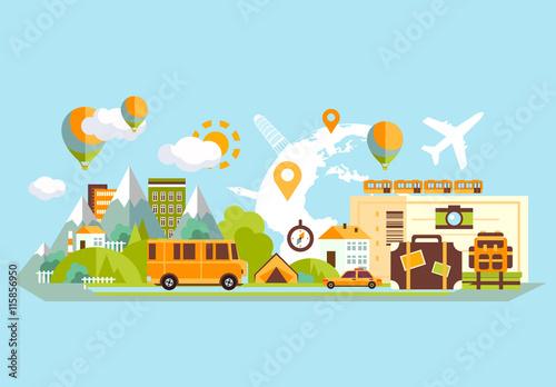 Travel Banner Flat 