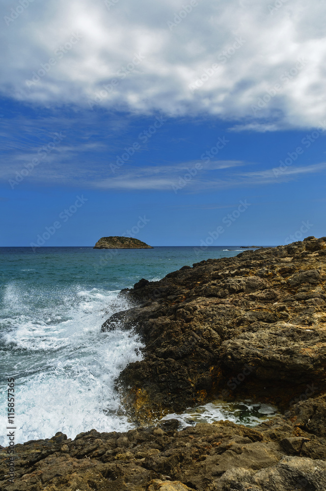 Sea waves crashing against the rocks
Ibiza,Spain,Summer Sea waves crashing against the rocks
Ibiza,Spain,Summer