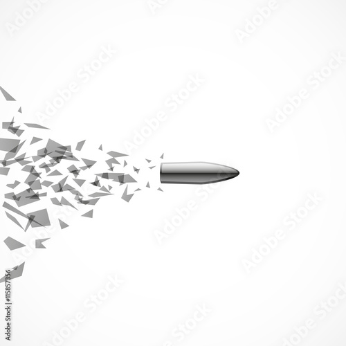 Bullet flies through the glass