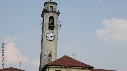 in italy brebbia  ancient   religion  building    for catholic and clock tower. photo