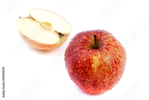 Red apple. Sweet apple on white background. Apple isolated on white. 