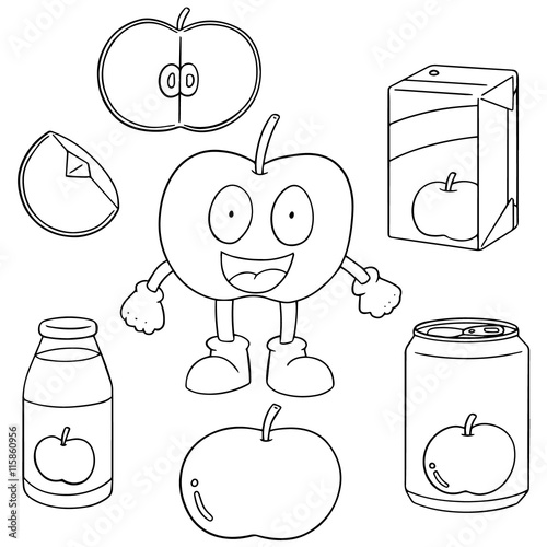 vector set of apple and apple product