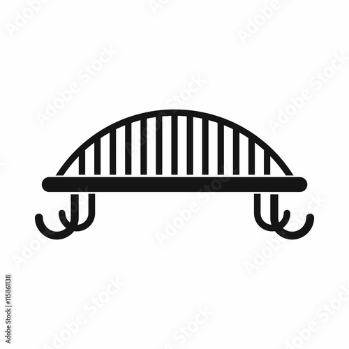 Bench with backrest icon in simple style. Seat symbol isolated vector illustration